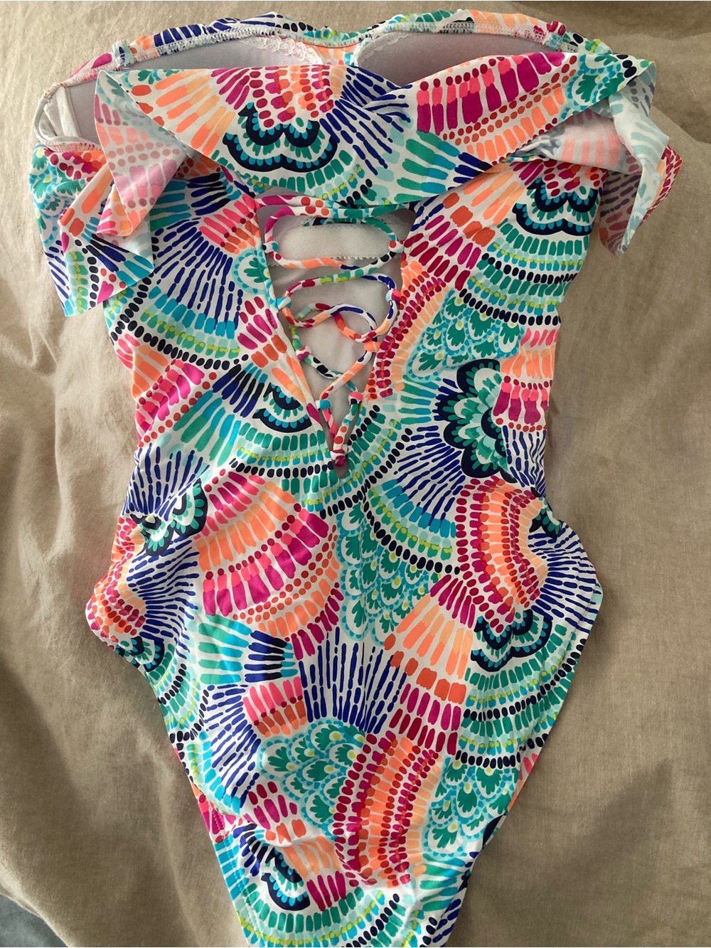 La Blanca Waves of Color bandeau one piece swimsuit - Picture 2 of 6